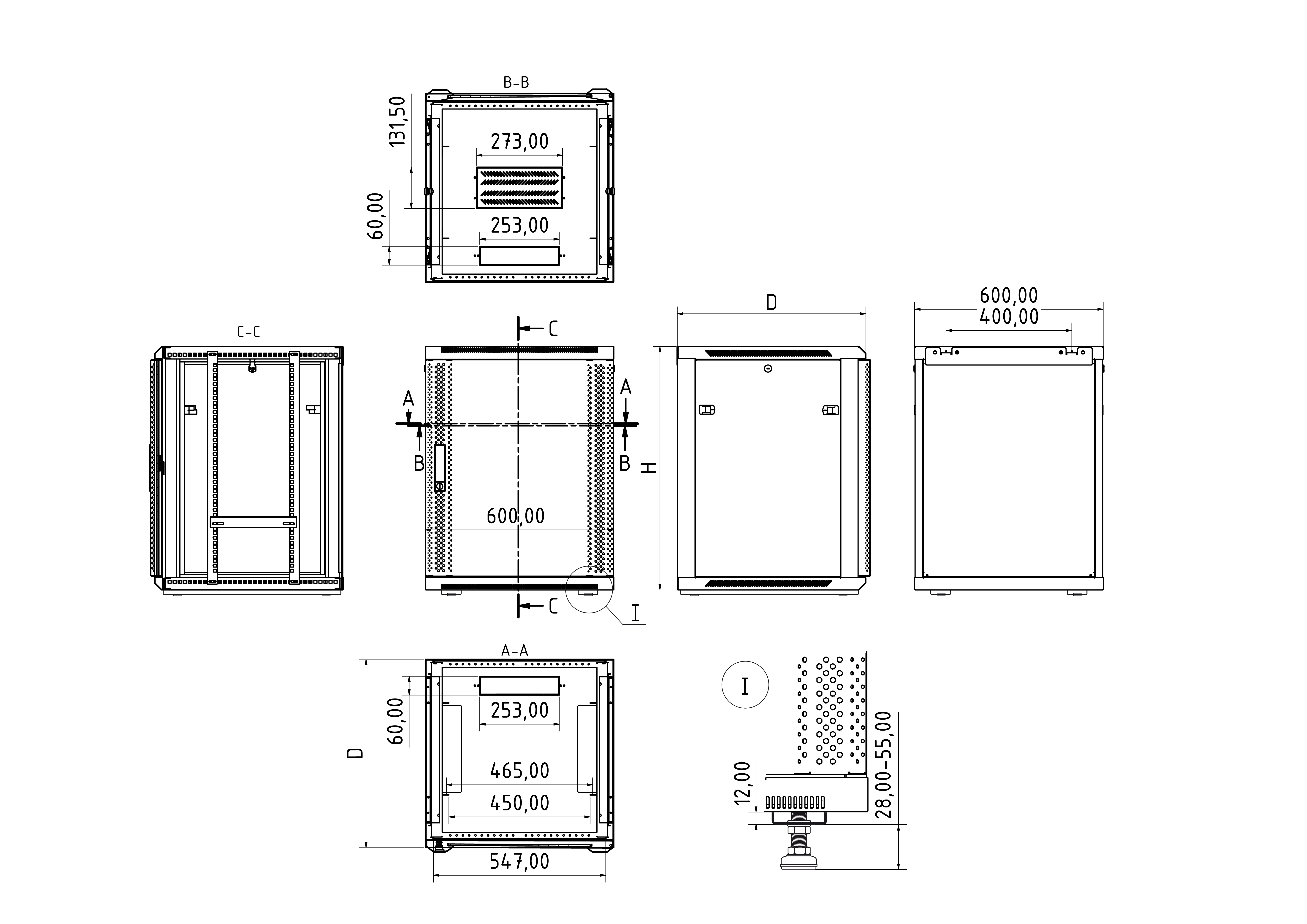 Шкаф настенный Hyperline TWB-1566-GP-ral9004